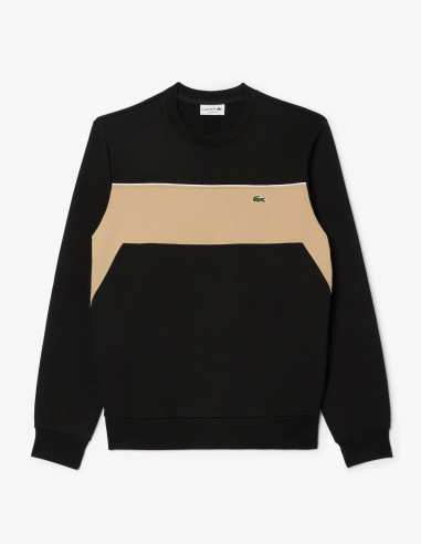 Sudadera Lacoste Colorblock Negro Hombre | Manzanos Moda
