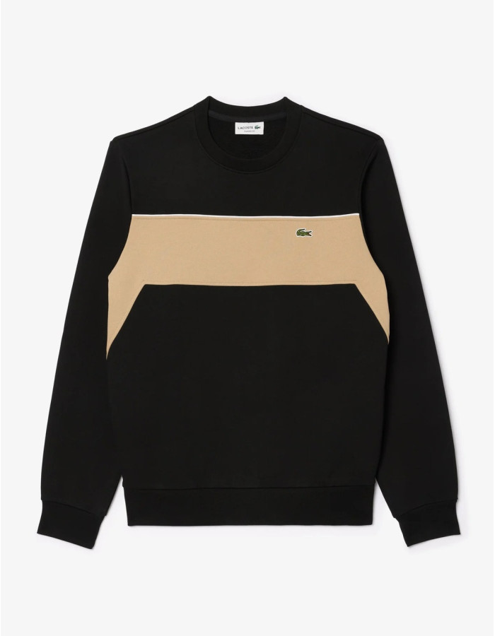 Sudadera Lacoste Colorblock Negro Hombre | Manzanos Moda