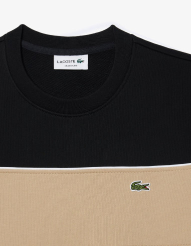 Sudadera Lacoste Colorblock Negro Hombre | Manzanos Moda