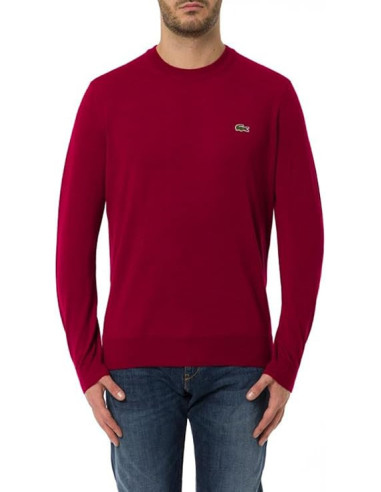Jersey Lacoste Cuello Redondo Básico Granate | Manzanos Moda