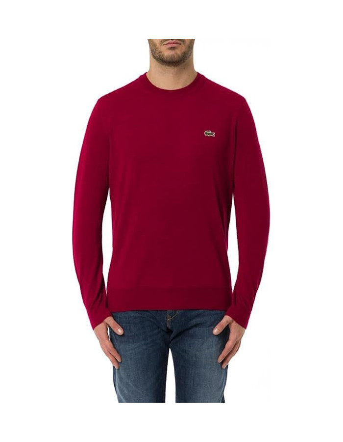 Jersey Lacoste Cuello Redondo Granate Hombre | Manzanos Moda