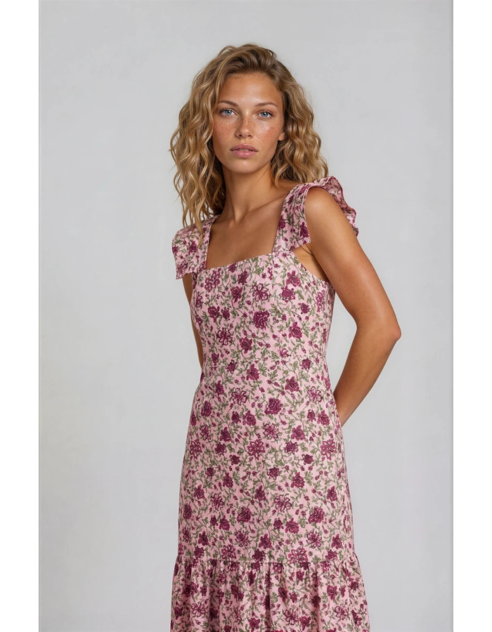 Vestido Tabita Flores Rosa Mujer | Manzanos Moda