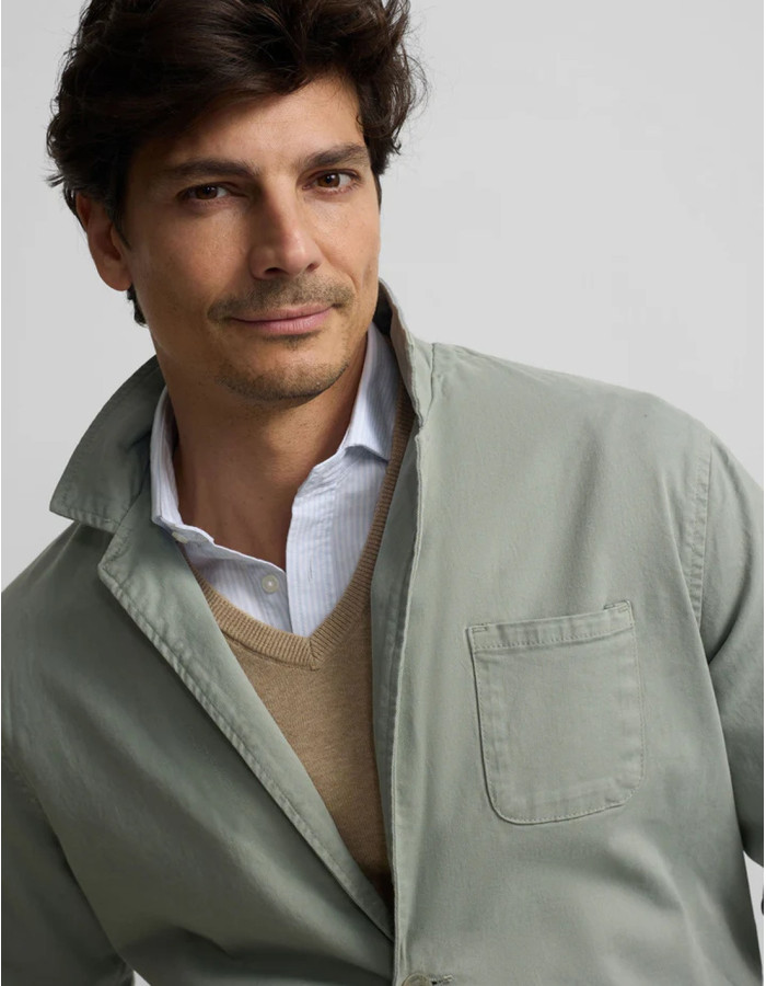 Semiblazer Silbon Verde Gris Hombre | Manzanos Moda