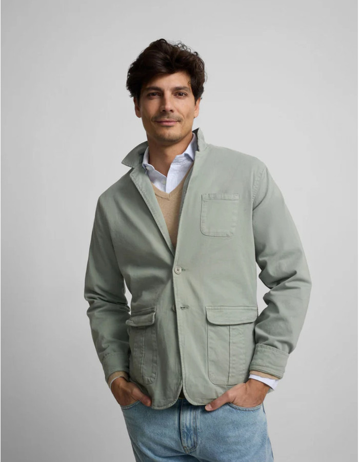 Semiblazer Silbon Verde Gris Hombre | Manzanos Moda