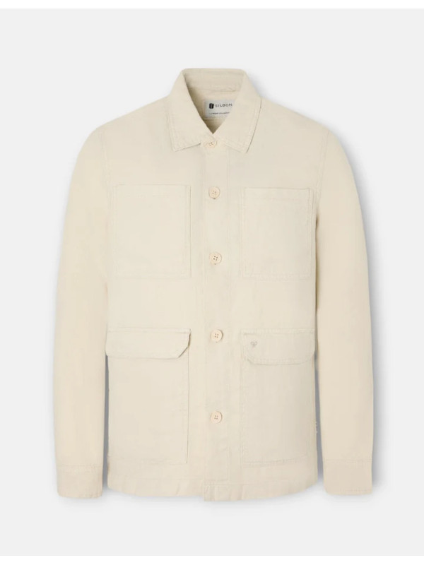 Sobrecamisa Silbon Lino Beige Hombre | Manzanos Moda