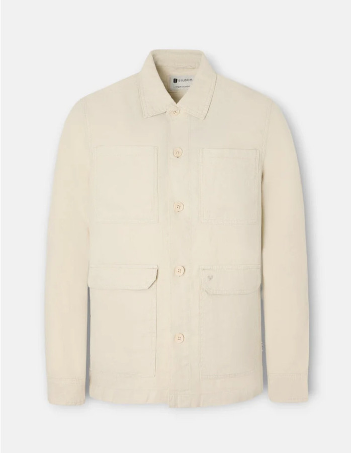 Sobrecamisa Silbon Lino Beige Hombre | Manzanos Moda