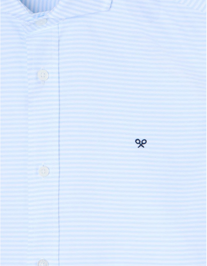 Camisa Silbon Rayas Horizontales Celeste Hombre | Manzanos Moda