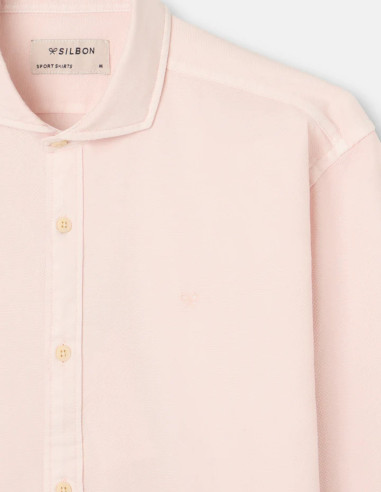 Camisa Silbon Estructura con Logo Rosa | Manzanos Moda