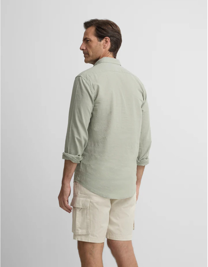 Camisa Silbon Sport Lino Verde Medio Hombre | Manzanos Moda
