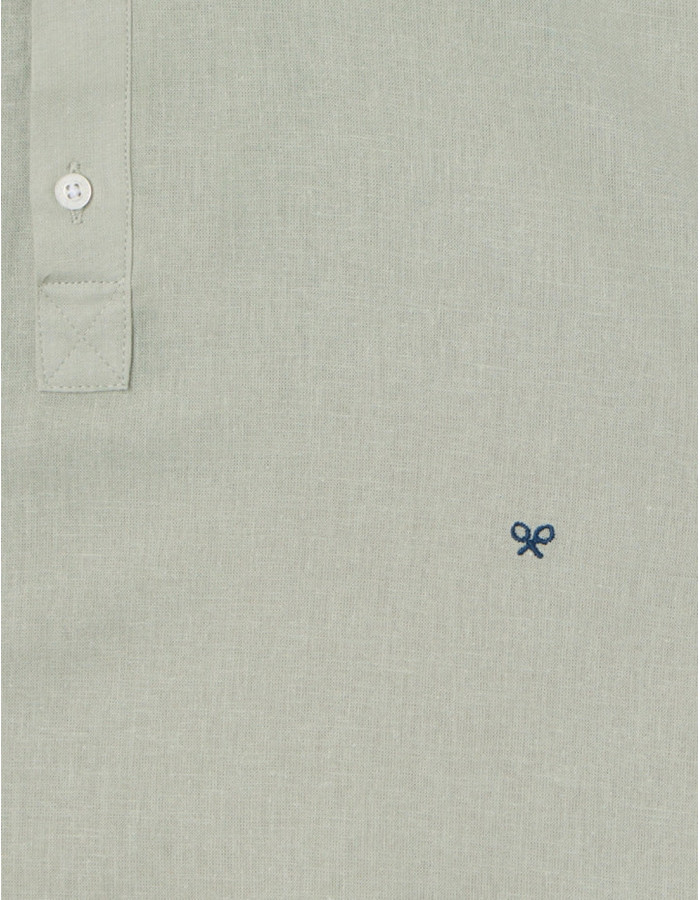Camisa Silbon Sport Lino Verde Medio Hombre | Manzanos Moda