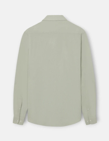 Camisa Silbon Sport Lino Verde Medio Hombre | Manzanos Moda