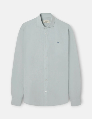 Camisa Silbon Sport Lino Verde Claro Gris | Manzanos Moda