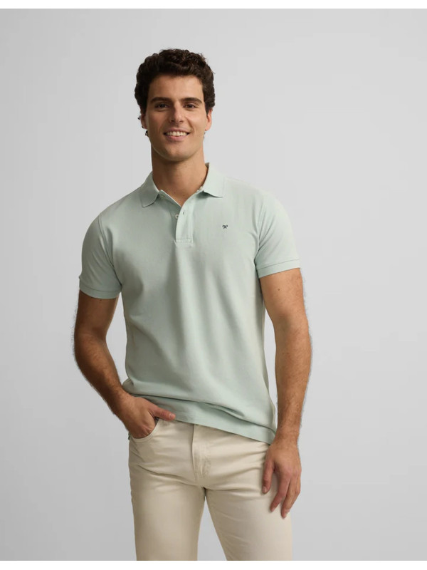 Polo Silbon Clásico Liso Azul Hombre | Manzanos Moda