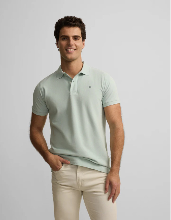 Polo Silbon Clásico Liso Azul Hombre | Manzanos Moda