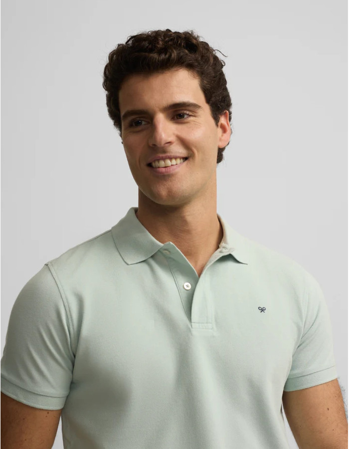 Polo Silbon Clásico Liso Azul Hombre | Manzanos Moda