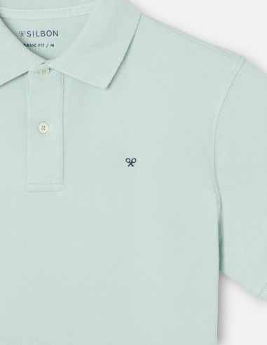 Polo Silbon Clásico Liso Azul Hombre | Manzanos Moda