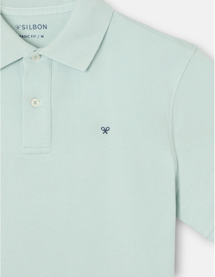 Polo Silbon Clásico Liso Azul Hombre | Manzanos Moda