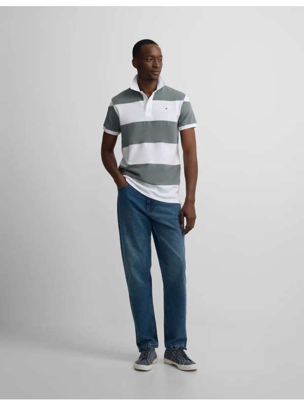 POLO SILBON RAYA ANCHAS AZUL PETROLEO 2