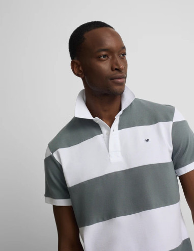 Polo Silbon Rayas Anchas Azul Petróleo | Manzanos Moda