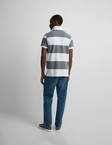 Polo Silbon Rayas Anchas Azul Petróleo | Manzanos Moda