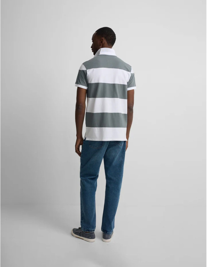 Polo Silbon Rayas Anchas Azul Petróleo Hombre | Manzanos Moda