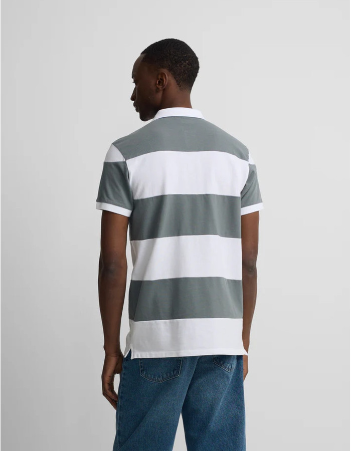 Polo Silbon Rayas Anchas Azul Petróleo Hombre | Manzanos Moda
