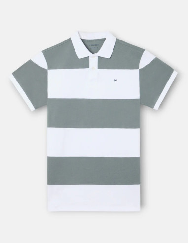 Polo Silbon Rayas Anchas Azul Petróleo | Manzanos Moda