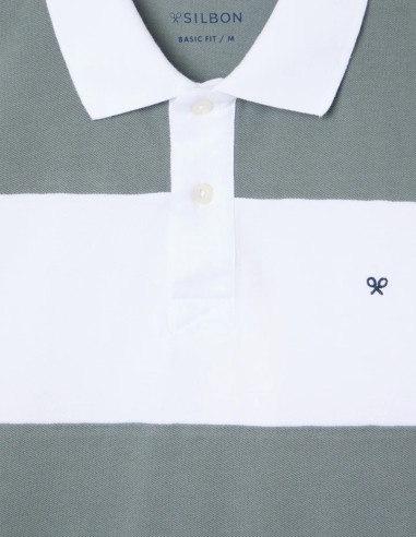 Polo Silbon Rayas Anchas Azul Petróleo | Manzanos Moda