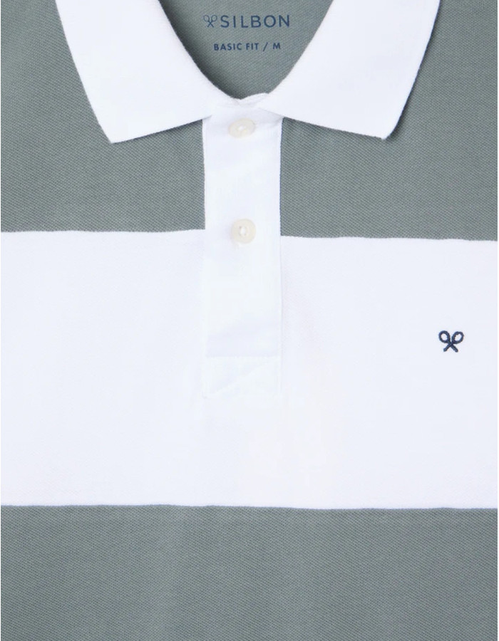 Polo Silbon Rayas Anchas Azul Petróleo Hombre | Manzanos Moda