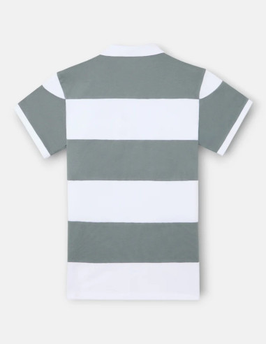 Polo Silbon Rayas Anchas Azul Petróleo | Manzanos Moda