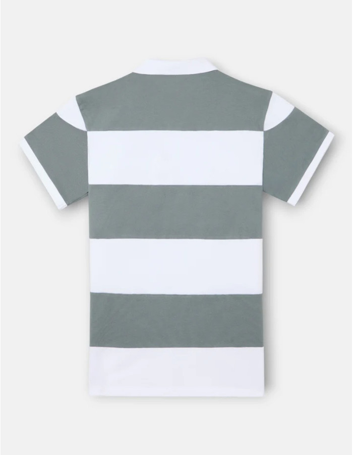 Polo Silbon Rayas Anchas Azul Petróleo Hombre | Manzanos Moda