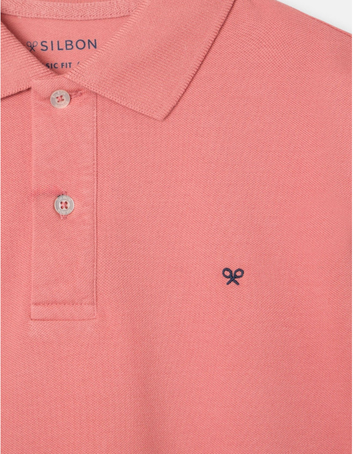 Polo Silbon Clásico Liso Coral Hombre | Manzanos Moda
