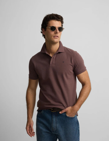 Polo Silbon Clásico Liso Burdeos Hombre | Manzanos Moda