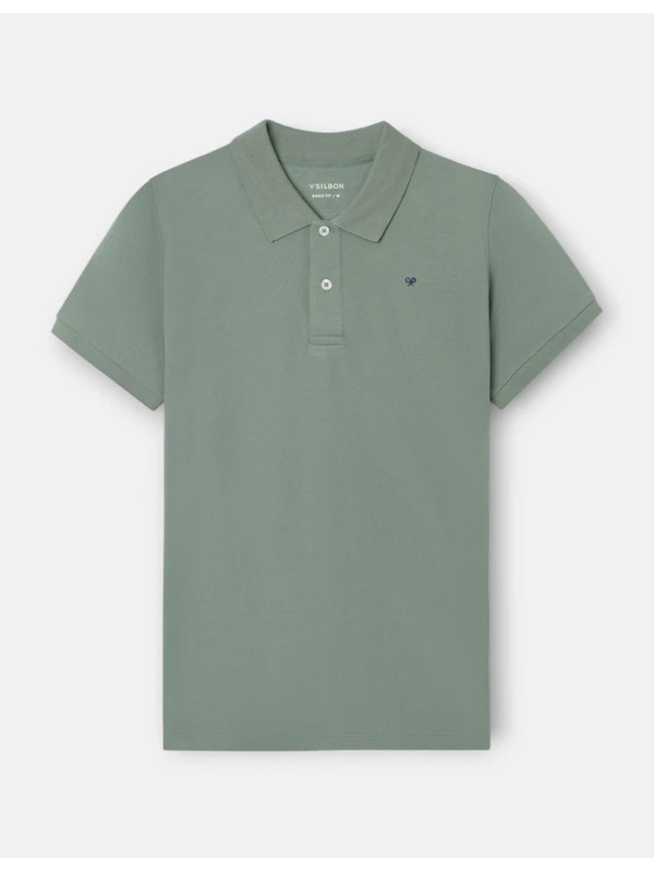 Polo Silbon Clásico Liso Verde Medio Hombre | Manzanos Moda