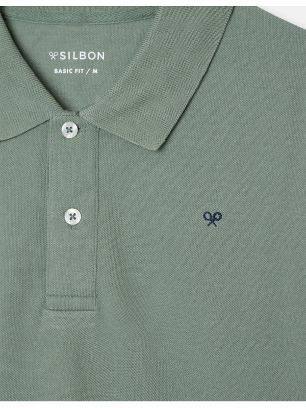 Polo Silbon Clásico Liso Verde Medio Hombre | Manzanos Moda 2