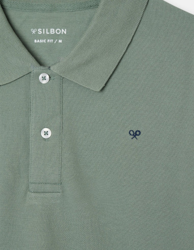 Polo Silbon Clásico Liso Verde Medio Hombre | Manzanos Moda