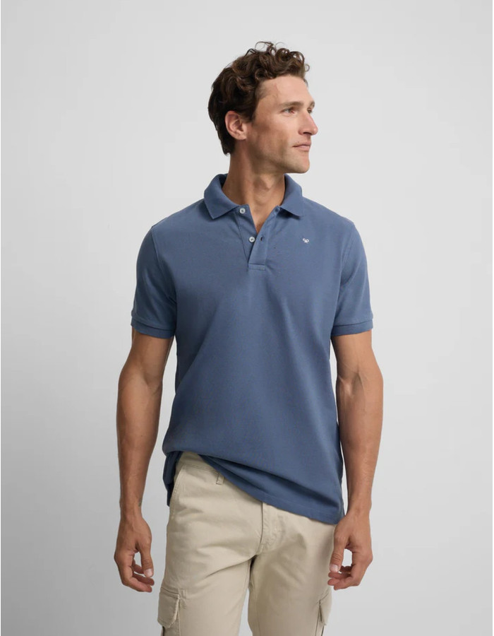 Polo Silbon Clásico Liso Azul Índigo Hombre | Manzanos Moda