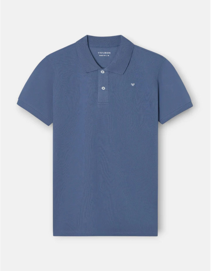 Polo Silbon Clásico Liso Azul Índigo Hombre | Manzanos Moda