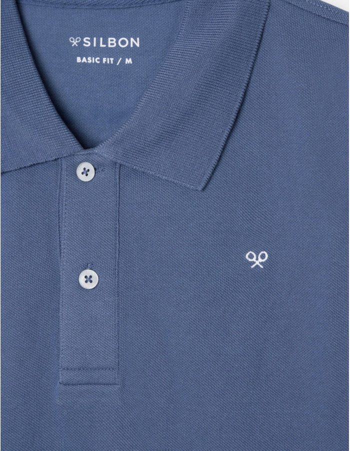 Polo Silbon Clásico Liso Azul Índigo Hombre | Manzanos Moda
