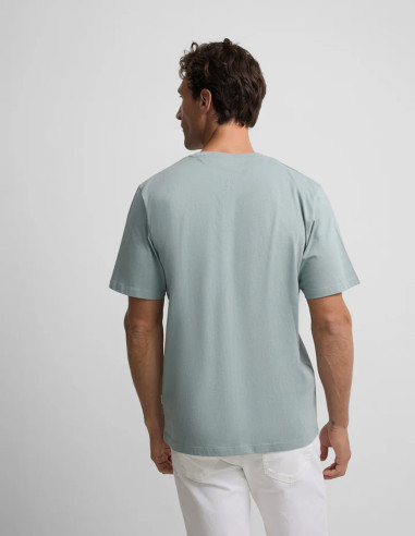 Camiseta Silbon Minilogo Verde Gris Hombre | Manzanos Moda