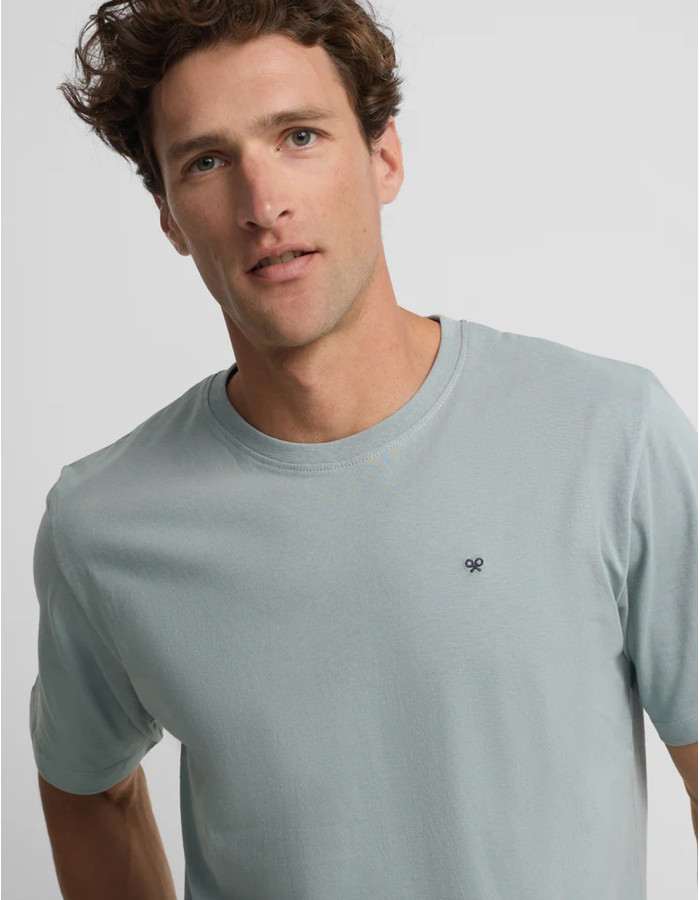 Camiseta Silbon Minilogo Verde Gris Hombre | Manzanos Moda
