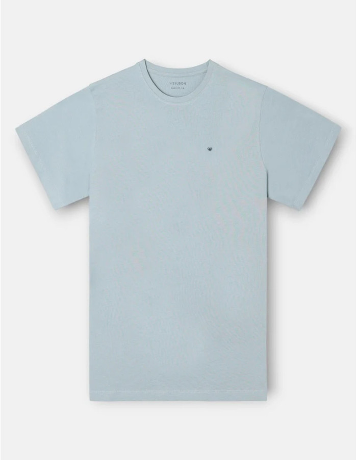 Camiseta Silbon Minilogo Verde Gris Hombre | Manzanos Moda
