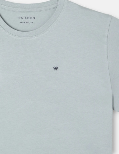 Camiseta Silbon Minilogo Verde Gris Hombre | Manzanos Moda