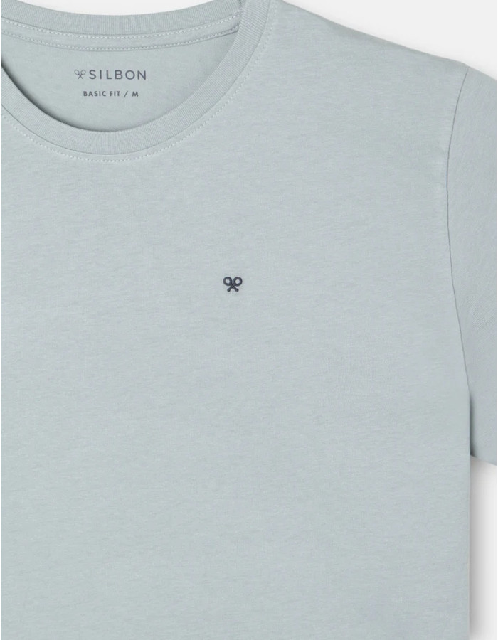 Camiseta Silbon Minilogo Verde Gris Hombre | Manzanos Moda