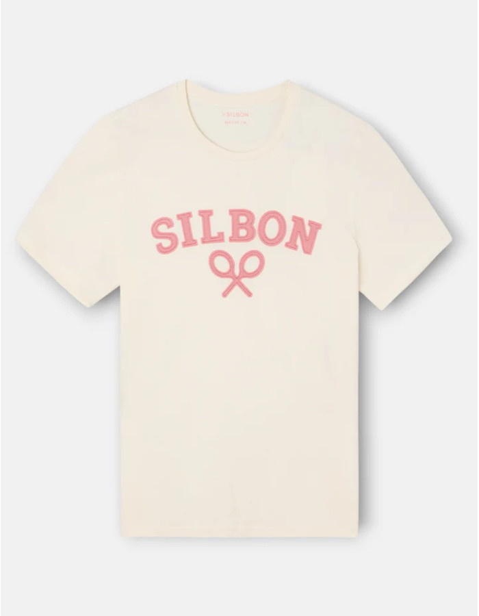 CAMISETA SILBON RAQUETA MEDIA CREMA