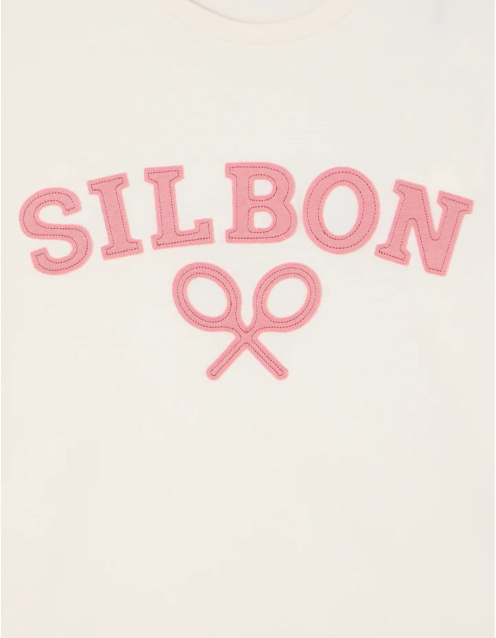 CAMISETA SILBON RAQUETA MEDIA CREMA