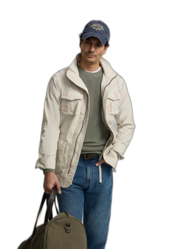 Parka Silbon con Parches Color Piedra Hombre | Manzanos Moda