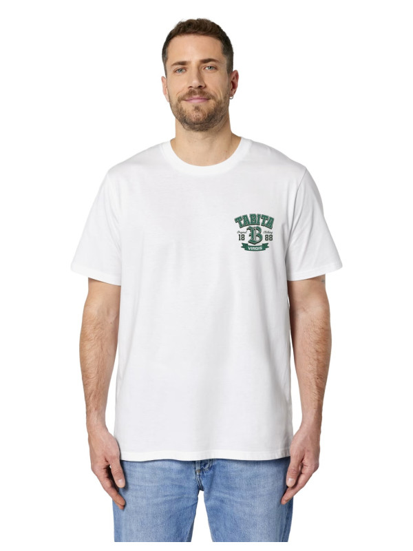 Camiseta Tabita Varsity Logo Blanco Unisex | Manzanos Moda