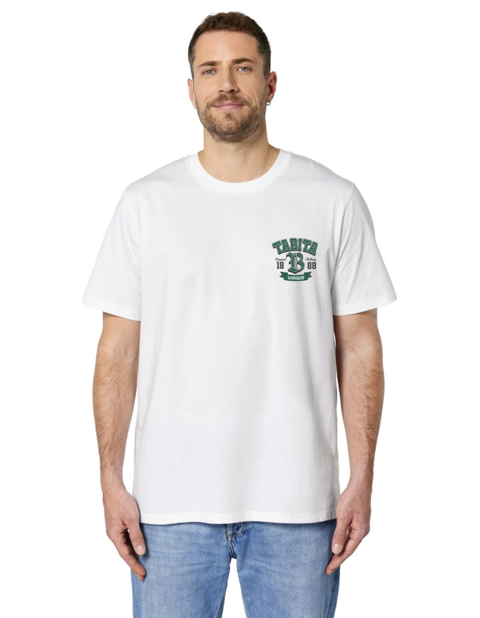 Camiseta Tabita Varsity Logo Blanco Unisex | Manzanos Moda