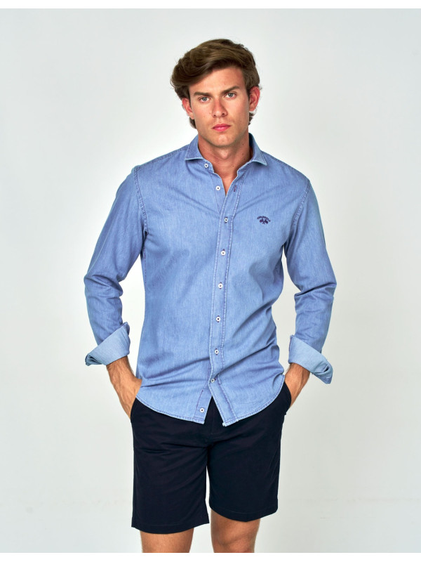 Camisa Spagnolo Cutaway Denim Hombre | Manzanos Moda